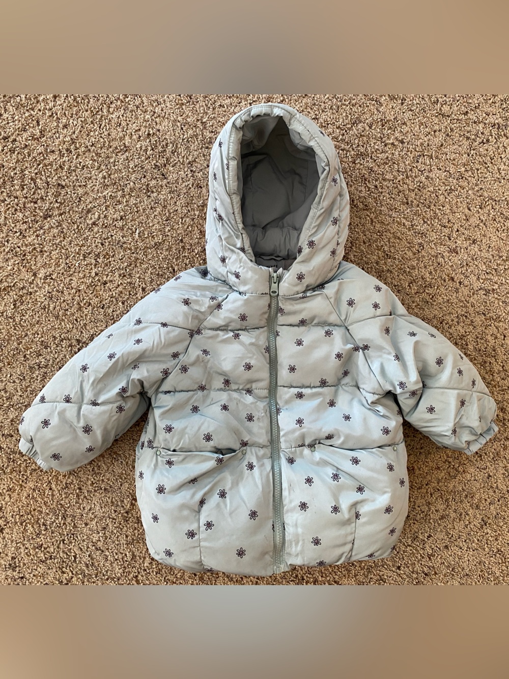 Zara Kids 4 5 years floral puffer winter jacket coat
